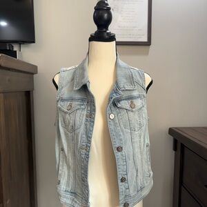 Pilcro and the Letterpress Light Blue Denim with White Lace